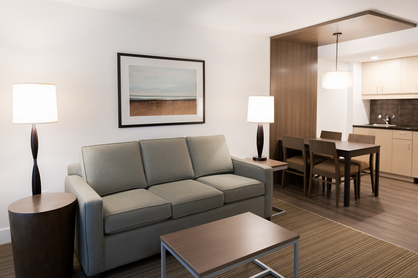 West Coast Suites living room and dining area
